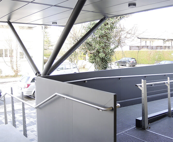 Anbau eines Vordaches innen