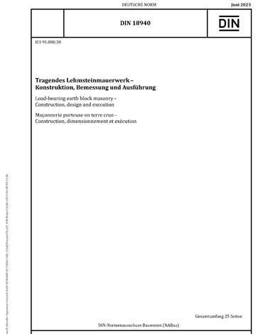 DIN 18940 neue Lehmbaunorm für tragendes Lehmmauerwerk