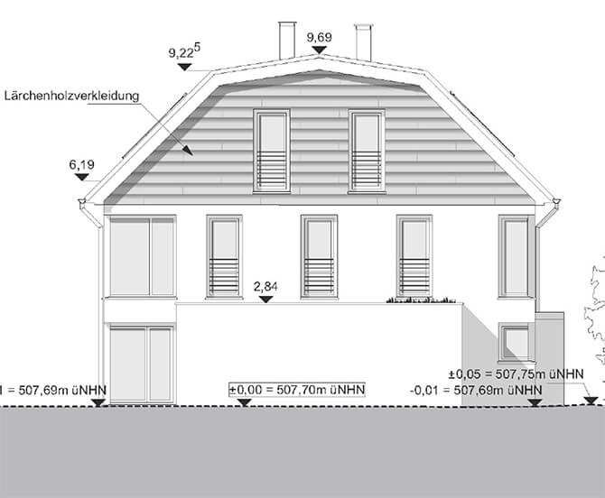 Doppelhaushälfte mit Einliegerwohnung Holzverkleidung