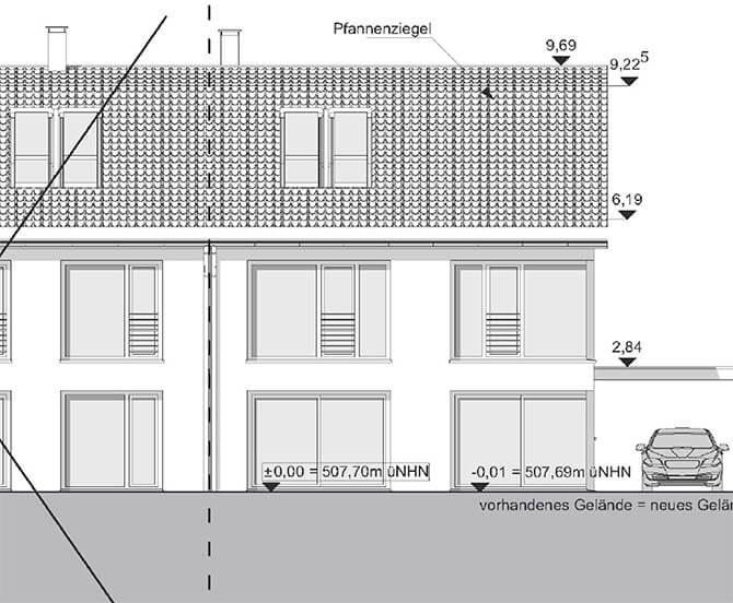 Doppelhaushälfte mit Einliegerwohnung Pfannenziegel