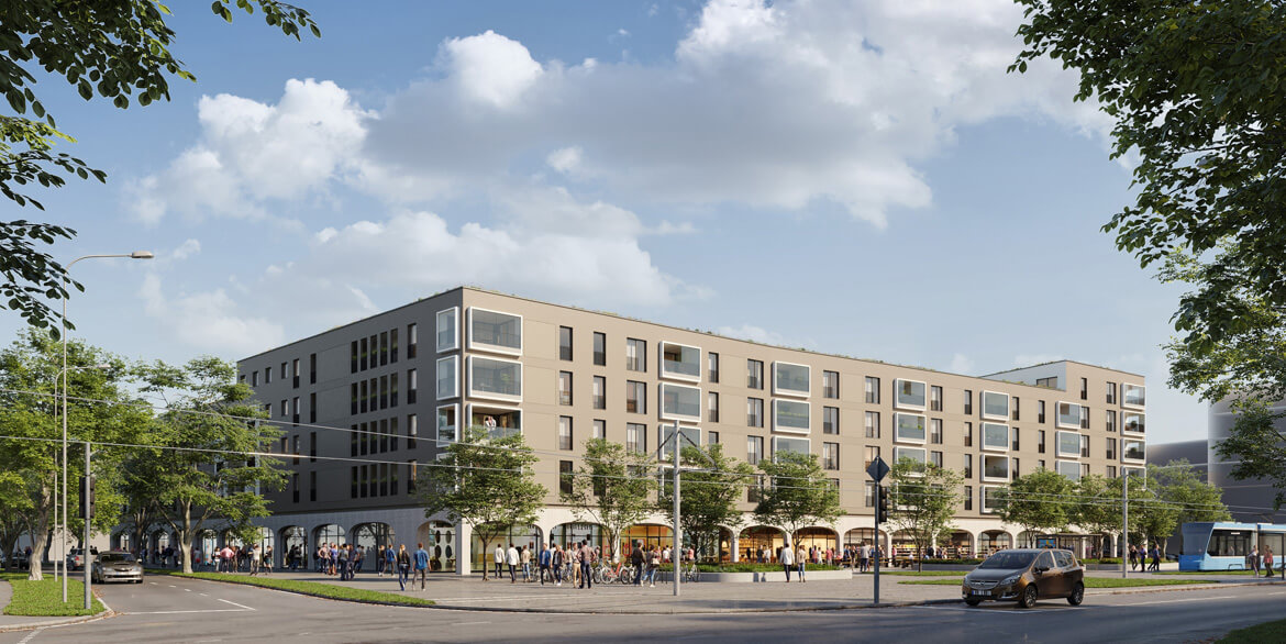 Gebäude für den Einzelhandel am Lerchenauer Feld