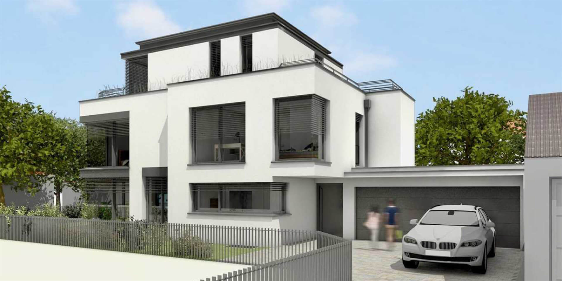 Neubau einer Villa in München mit Garage