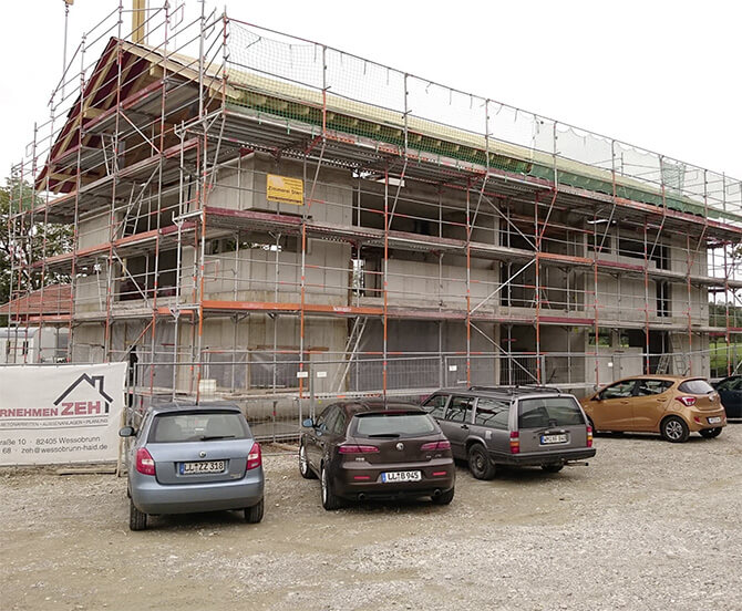 Neubau eines Produktions- und Bürogebäudes in Wessobrunn Baustelle