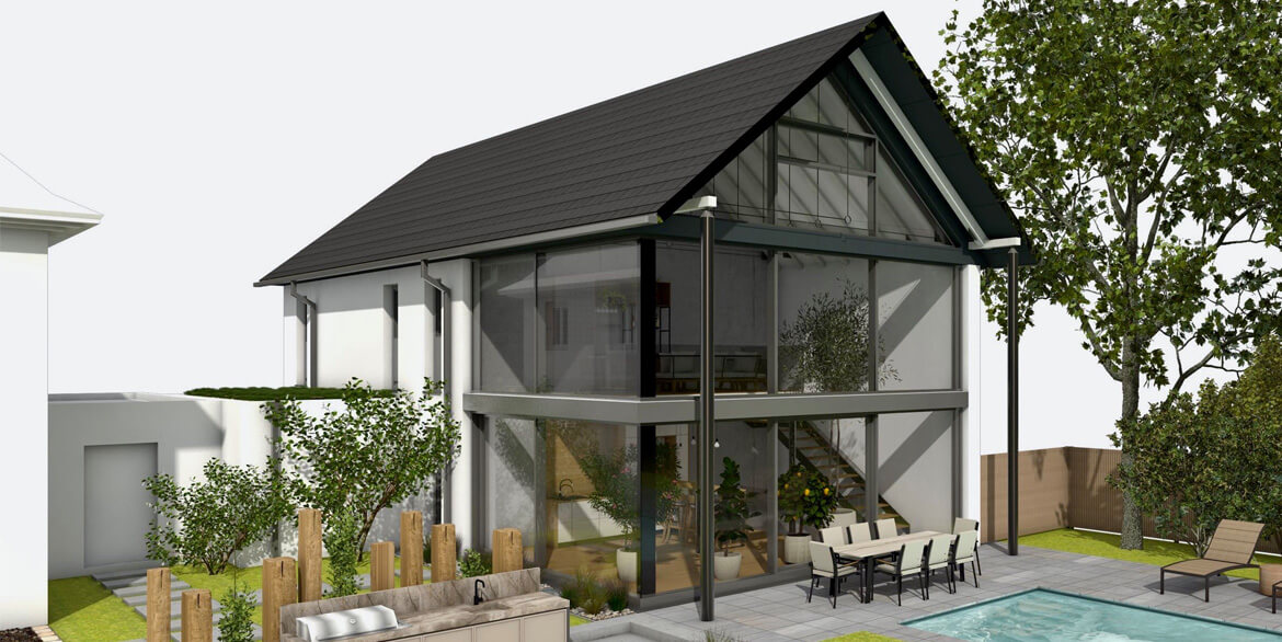 Neubau eines Zweifamilienhauses mit Orangerie in München