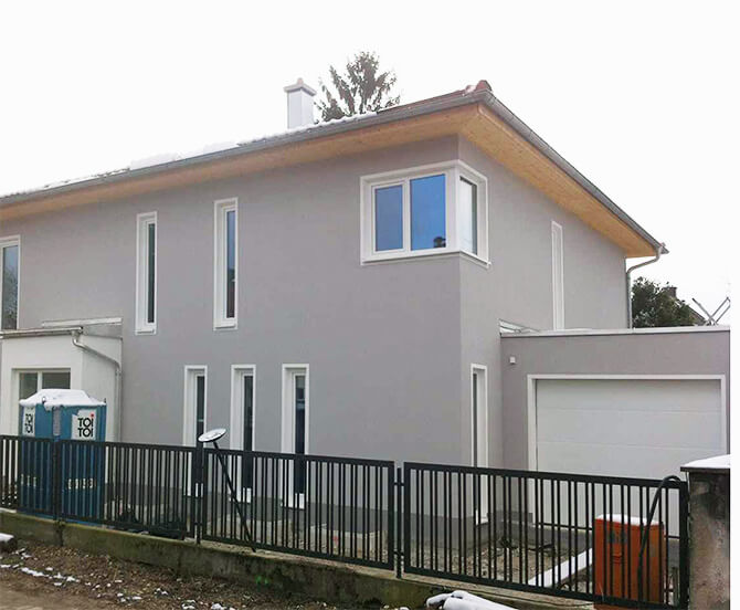 Neubau eines Einfamilienhauses in München Front