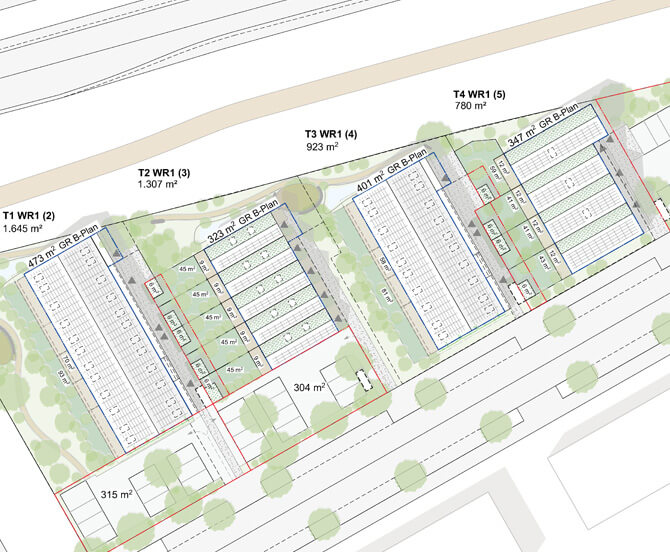 Neubau von 11 nachhaltigen Wohngebäuden in Kirchheim Plan