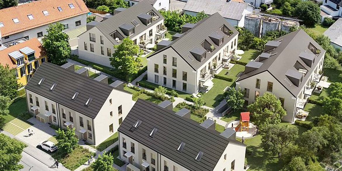 Neubau von 3 Mehrfamilienhäusern und 8 Doppelhaushälften in Aschheim