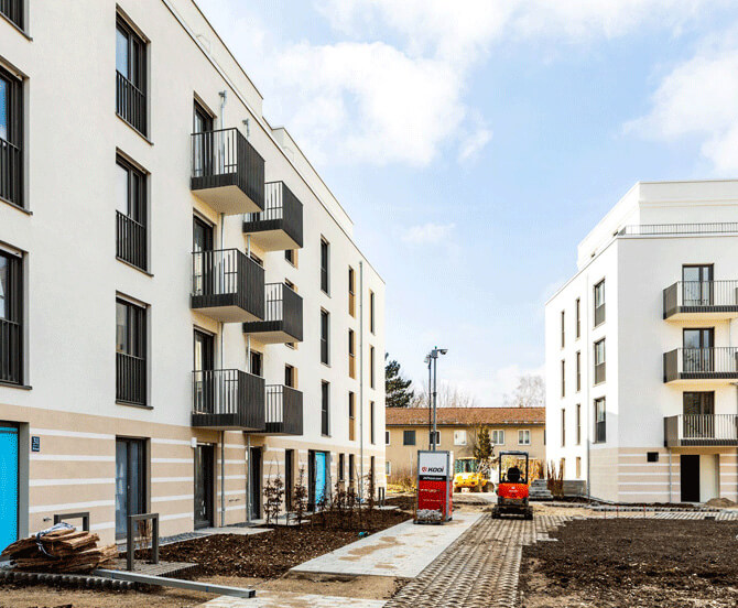 Neubau von 4 Mehrfamilienhäusern Balkone