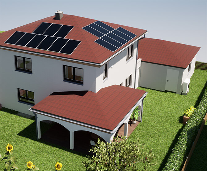 Neubau von zwei Einfamilienhäusern in Krailling seitlich