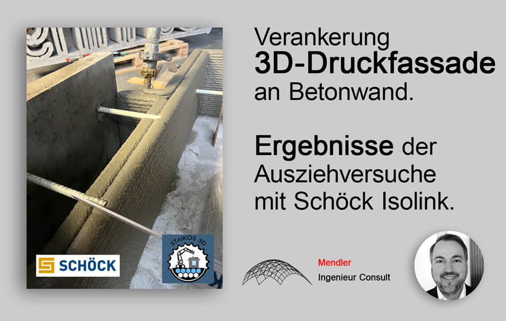 Verankerung an einer 3d-Druckfassade