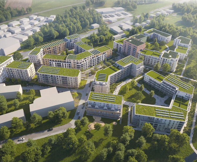 Wohnquartieres Joseph in Bayreuth Luftaufnahme